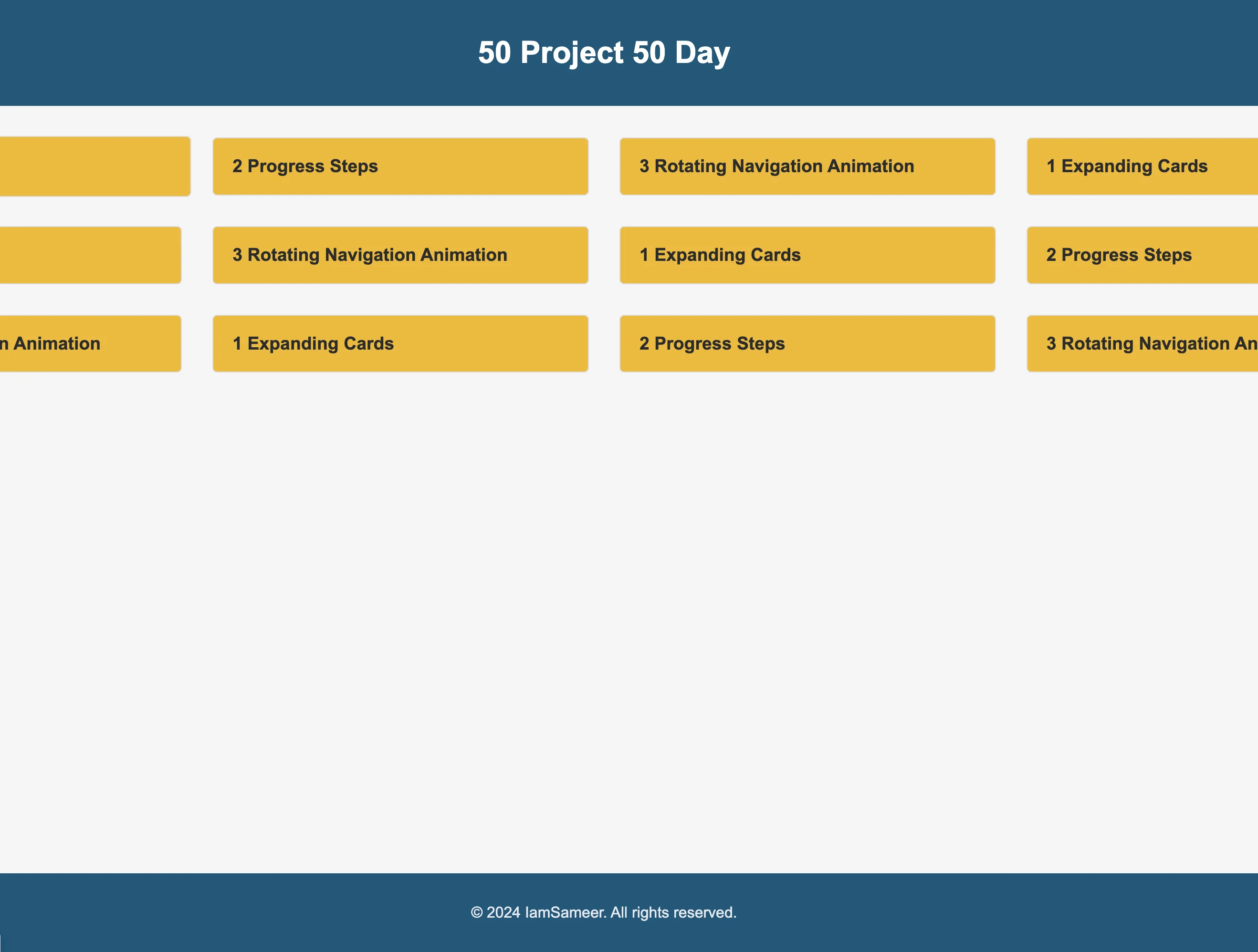  50 Projects 50 Days website  banner